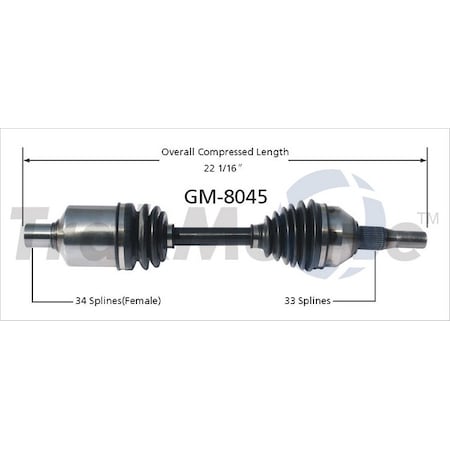 Surtrack Axle Cv Axle Shaft, Gm-8045 GM-8045